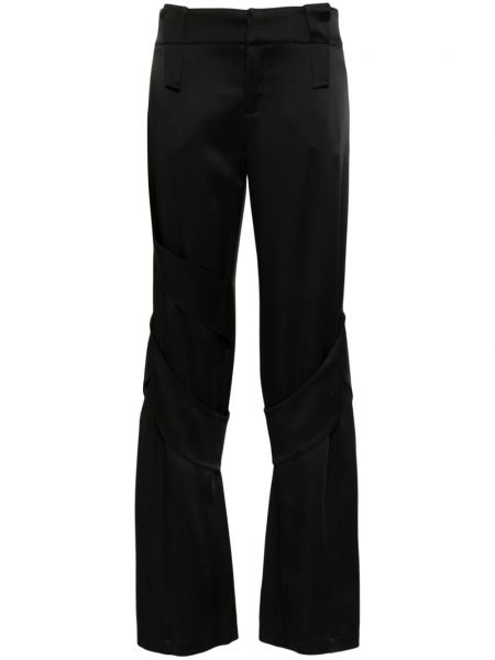 Satynowe proste spodnie Blumarine czarne