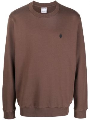 Bomull brodert sweatshirt Marcelo Burlon County Of Milan brun