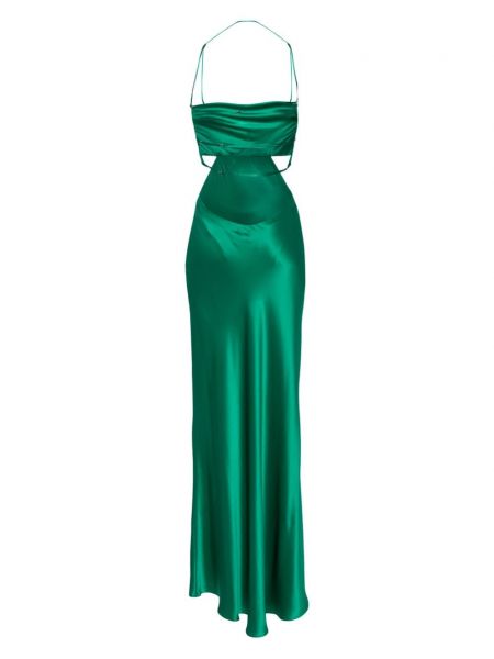 Hedvábné večerní šaty Michelle Mason zelené