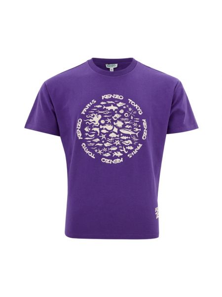 Koszulka z nadrukiem Kenzo fioletowa