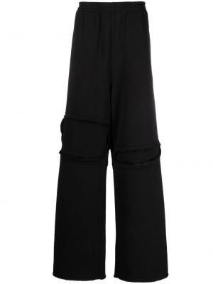 Kalhoty s oděrkami jersey Mm6 Maison Margiela černé