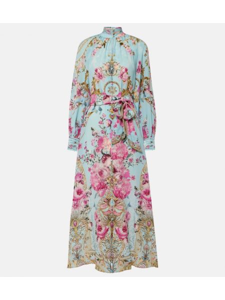 Svilena midi haljina s cvjetnim printom Camilla