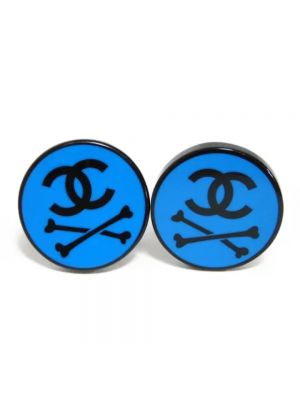 Kolczyki Chanel Vintage niebieskie