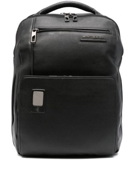 Leder rucksack Piquadro schwarz