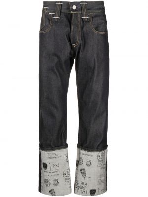 Straight leg jeans con stampa Junya Watanabe Man blu