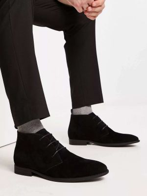 Замшевые треккинговые ботинки Asos черные