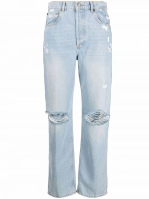 Magas derekú egyenes szárú farmernadrág Boyish Jeans kék