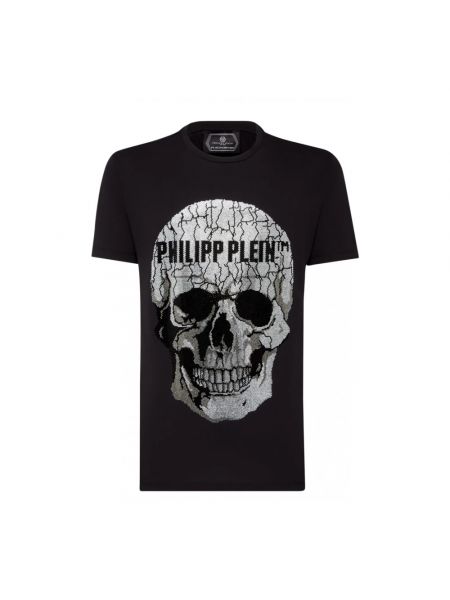 Czarna koszulka z kryształkami Philipp Plein