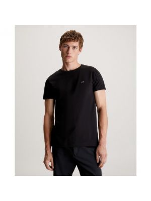 Camiseta slim fit de algodón Calvin Klein negro