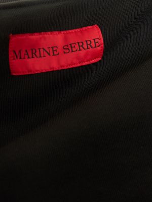 Памучна мини рокля Marine Serre черно