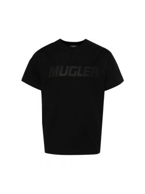 Koszulka z dżerseju Mugler czarna