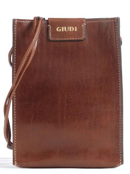 Кожаная сумка через плечо Giudi коричневая