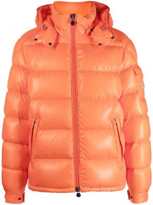 Péřová bunda na zip Moncler oranžová