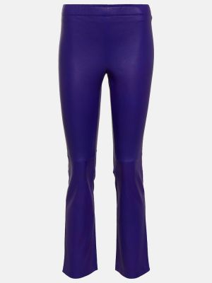 Slim fit usnjene hlače Stouls vijolična
