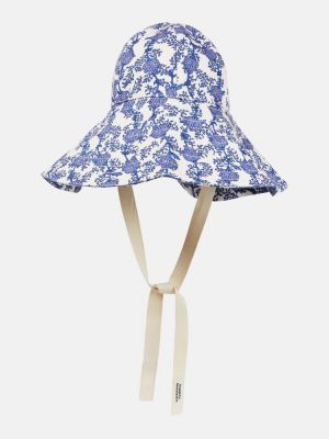 Bavlněný čepice s potiskem Isabel Marant modrý