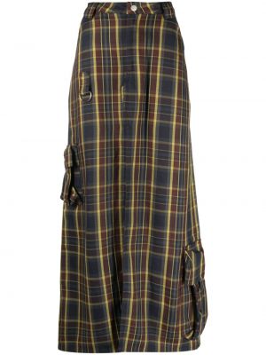 Flanelová kockovaná dlhá sukňa Collina Strada