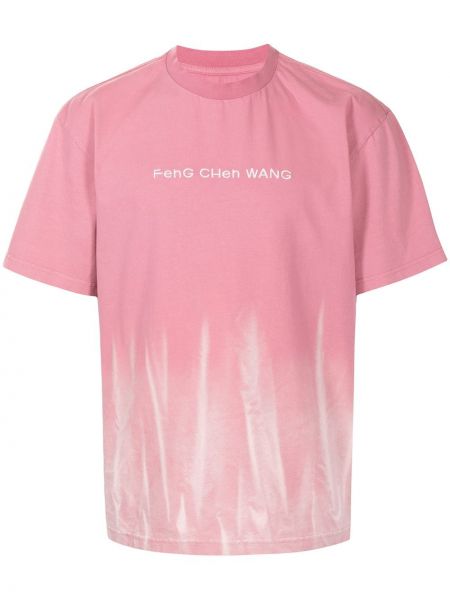 Camiseta con bordado Feng Chen Wang rosa