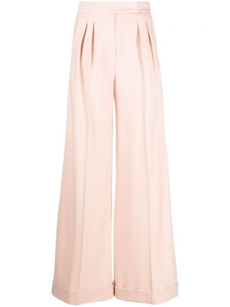 Μάλλινο παντελόνι Max Mara ροζ