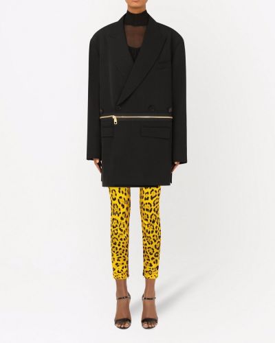 Pantalones con estampado leopardo Dolce & Gabbana amarillo
