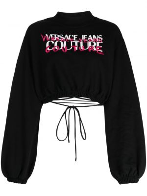 Mikina s výšivkou Versace Jeans Couture čierna
