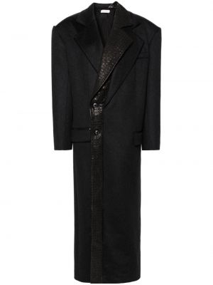 Kožený kabát The Mannei čierna