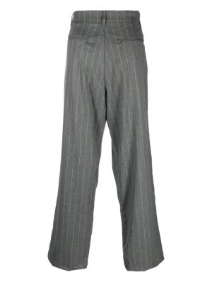 Pruhované rovné kalhoty Family First šedé