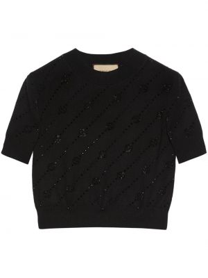 Кашмирен пуловер Gucci черно