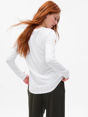Tričko s dlouhým rukávem Gap bílé