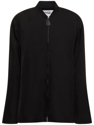 Viskózová košile Jil Sander černá