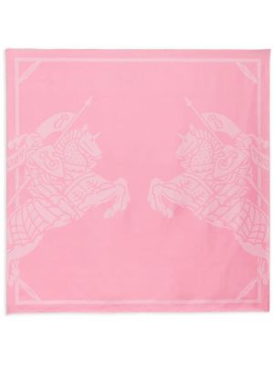 Fular de mătase Burberry roz