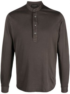 Bombažna polo majica Dell'oglio rjava