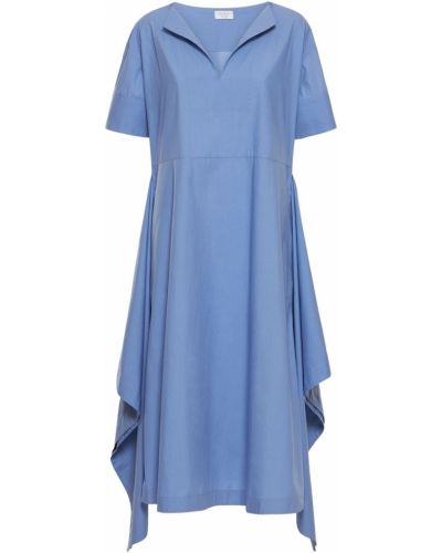 Voľné bavlnené midi šaty Deveaux modrá