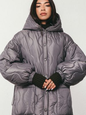 Утепленное пальто Mr520 серое