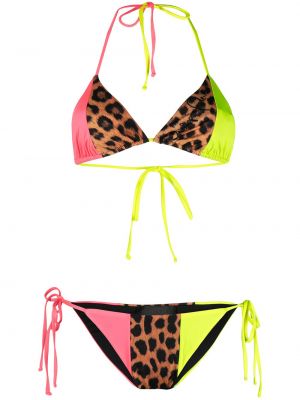 Leopard trykt bikini Philipp Plein brun