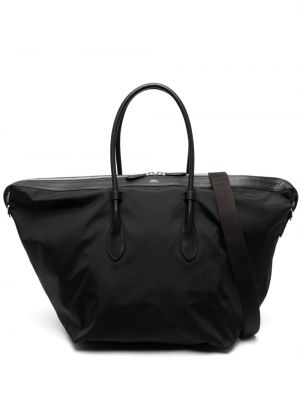 Kožená shopper kabelka Polo Ralph Lauren černá