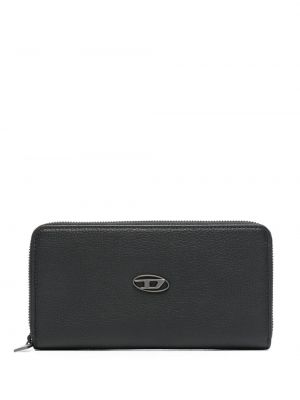 Δερμάτινος πορτοφόλι με φερμουάρ Diesel μαύρο
