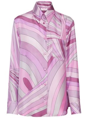 Šilkinė marškiniai ilgomis rankovėmis Pucci rožinė