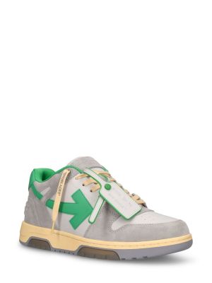 Sneakers in pelle scamosciata Off-white verde
