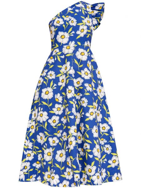 Kvetinové midi šaty s potlačou Kate Spade modrá
