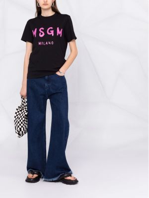 Camiseta con estampado Msgm negro
