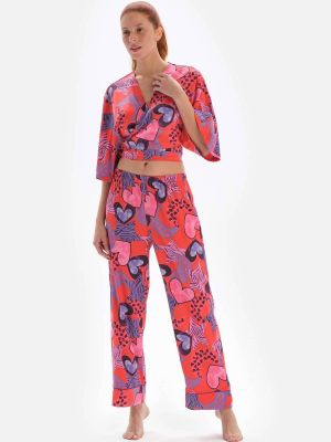 Плетени панталон на цветя Dagi розово