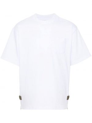 Bavlněné tričko na zip Sacai bílé