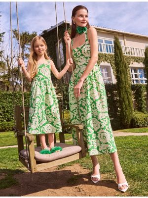 Květinové dlouhé šaty Koton zelené