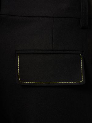 Viskózové rovné kalhoty Victoria Beckham černé