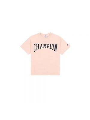 Koszulka bawełniana Champion różowa