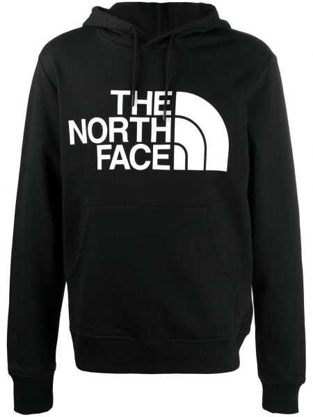 Trykt hettegenser The North Face svart