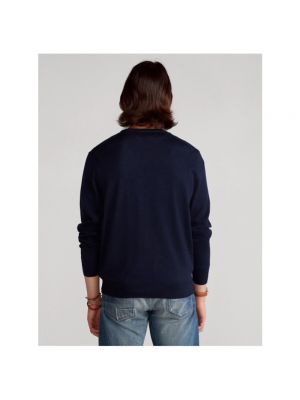 Sudadera con cuello redondo de lana de lana merino de tela jersey Polo Ralph Lauren azul