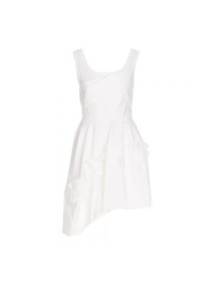 Biała sukienka asymetryczna Alexander Mcqueen