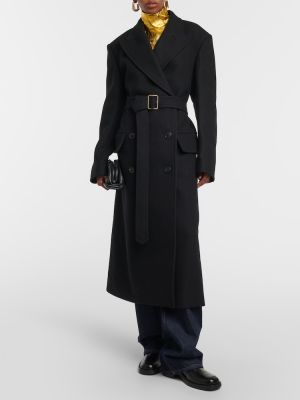 Manteau en laine Dries Van Noten noir