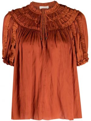 Plisserade topp med volang Ulla Johnson orange